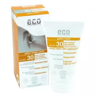 eco cosmetics -  Eco Cosmetics SPF 30 tonowany krem na słońce z rokitnikiem i oliwą z oliwek, 75 ml 